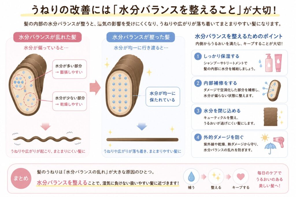 髪　うねり　改善